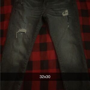 Men's Slim Straight Jeans - Distressed Gray